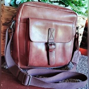 Brown Genuine Leather Messenger Bag